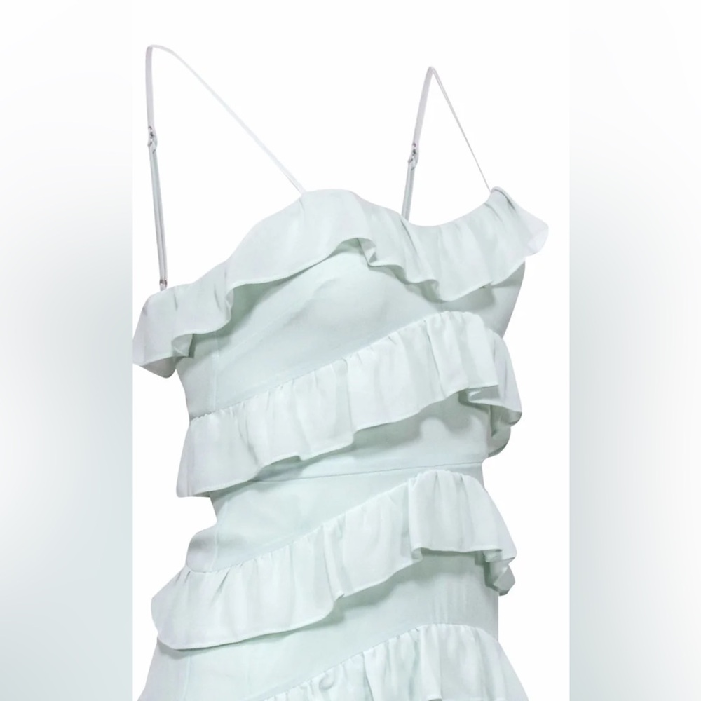 New Lovers and Friends Dress Sleeveless Mint Tiered Ruffle cocktail Green Size M - Picture 2 of 6